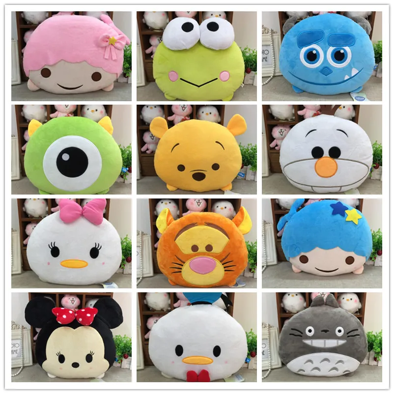 

Monster University Sulley Sullivan Mike Wazowski Olaf Totoro Mickey Minnie Tigger Plush Pillow Toy Soft Flat Cushions Doll
