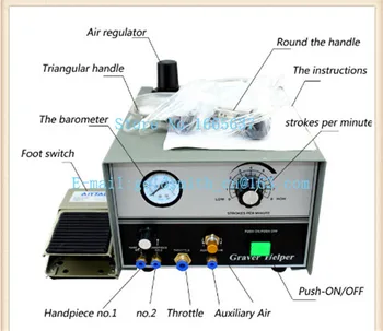 

FREE SHIPPING PNEUMATIC ENGRAVING MACHINE DOUBLE ENDED GRAVER MAX GRAVER TOOL JEWELRY ENGRAVER WITH 2 HANDPIECES