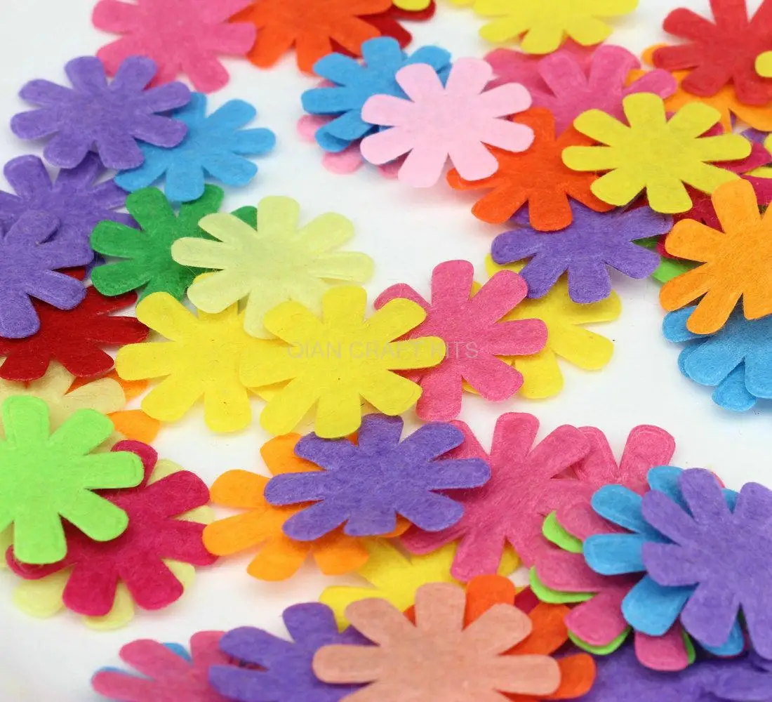 1500pcs Die cut felt flower set 27mm,craft supplies,Felt shapes Flower