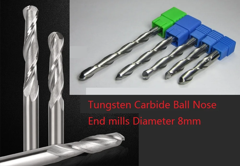 

for wood working Diameter 8MM Carbide Ball Nose End Mills CNC machine ballnose milling cutter wooden engraving router carving