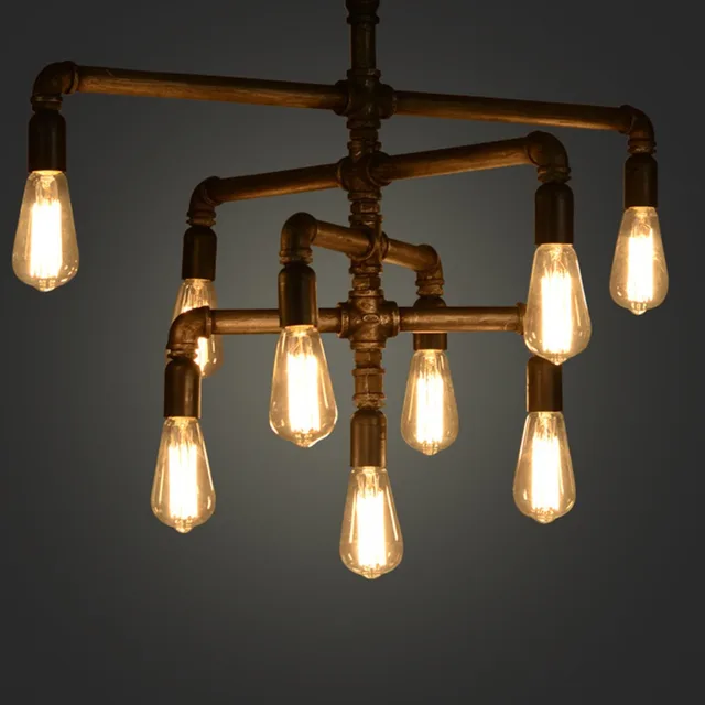 Vintage Water Pipe American Country Loft Lighting Vintage Water Pipe American Country Loft Lighting Chandelier Pendant Lamp Edison Light For Warehouse