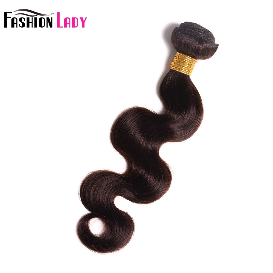 

FASHION LADY Pre-Colored Body Wave Bundles 2# Hair Extension Dark Brown Bundles Malaysian Human Hair Bundles 1Pc Non-Remy