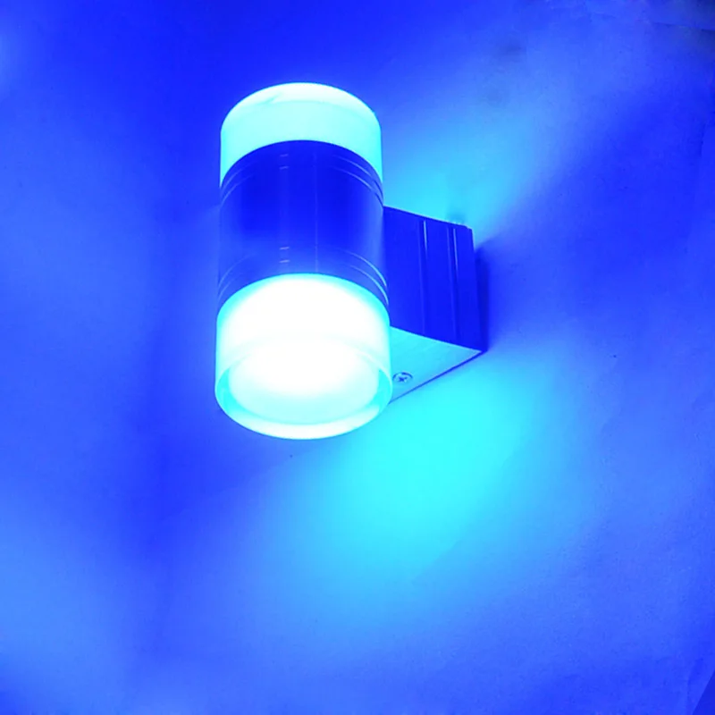 Jiawen 2 шт./лот вилла коридор настенные светильники Открытый водонепроницаемый светильник стены, вверх и Подпушка Освещение(ac85-265v - Испускаемый цвет: Синий