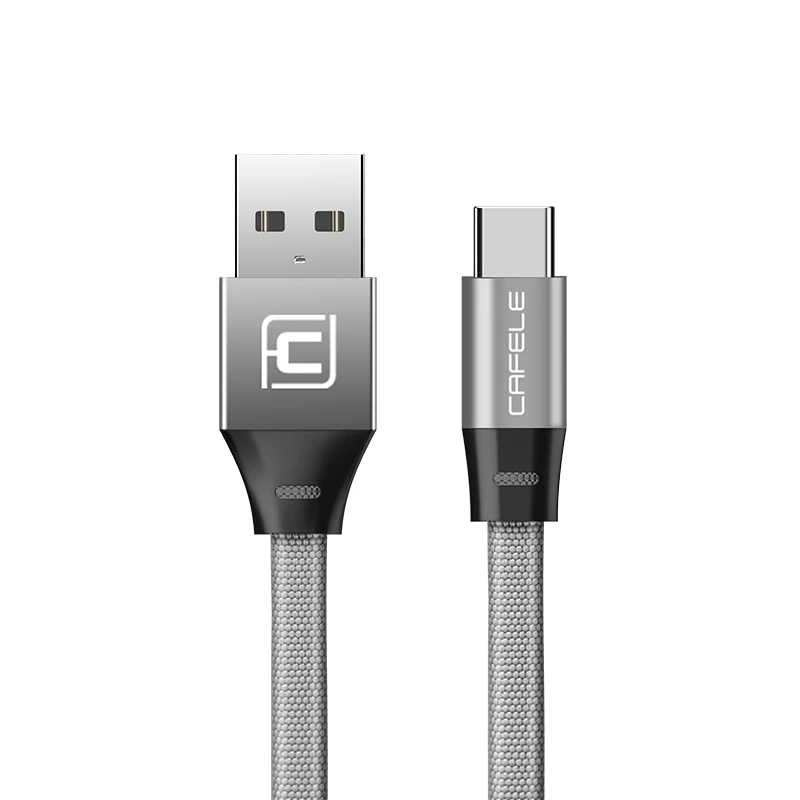 Cafele usb type C для Xiaomi A1 type C кабель для huawei mate 10 Pro type C Быстрая зарядка 5 в 2,4 A usb type-c кабель - Цвет: Gray