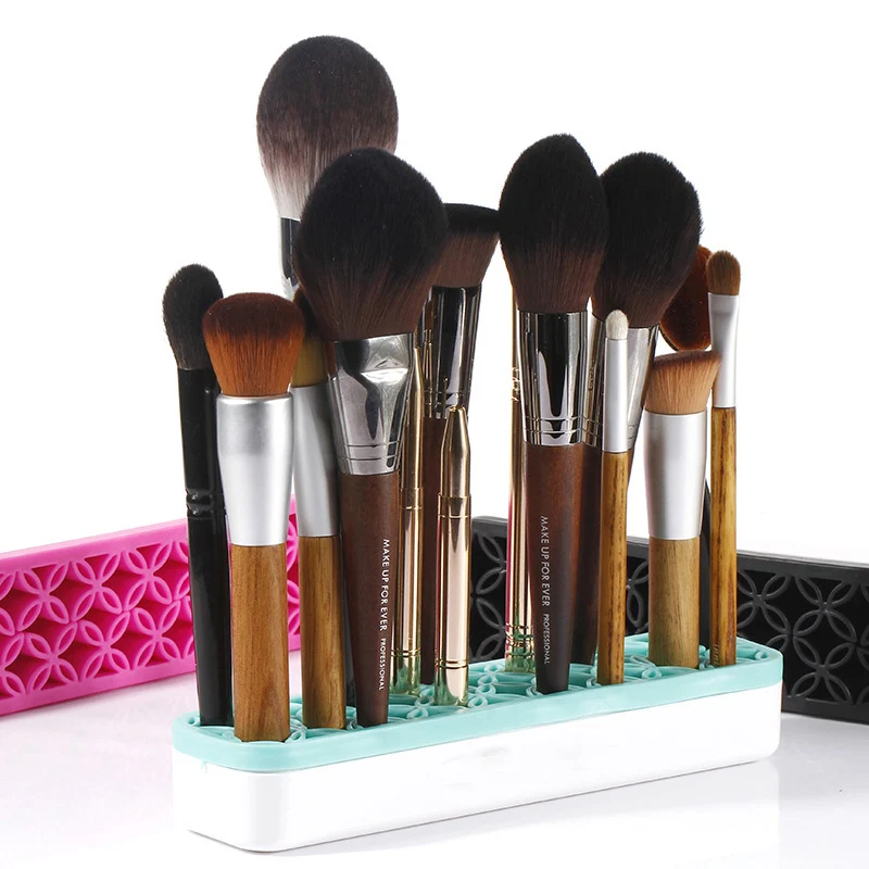 Silicone Makeup Drying Rack Storage Boxes Brush Shelf Holder Cosmetics Organizer Black Rose Green S5SN032 | Дом и сад