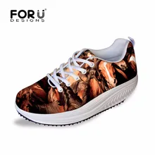 FORUDESIGNS/женская повседневная обувь для свинга с изображением лошади; Осенняя обувь со шнуровкой для похудения; Женская дышащая сетчатая обувь; Mujer