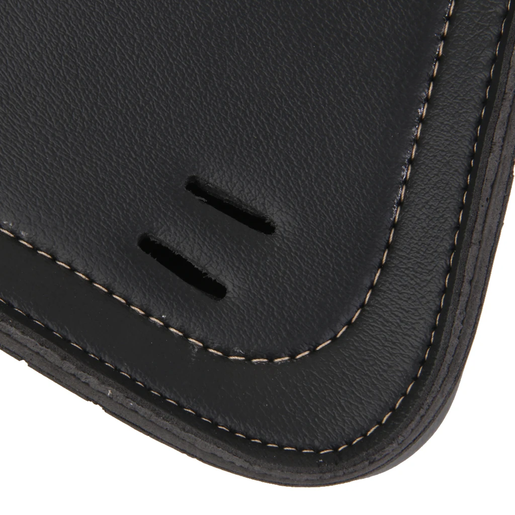 Black Motorcycle Saddle Leather Bag Storage Tool Pouch Black For Motorbike