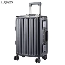 Klqdzms 20/24 дюймов Высокое качество Алюминий рама дорожного чемодана Для мужчин Бизнес прокатки Чемодан Спиннер Для женщин сумки на колесиках на Wh