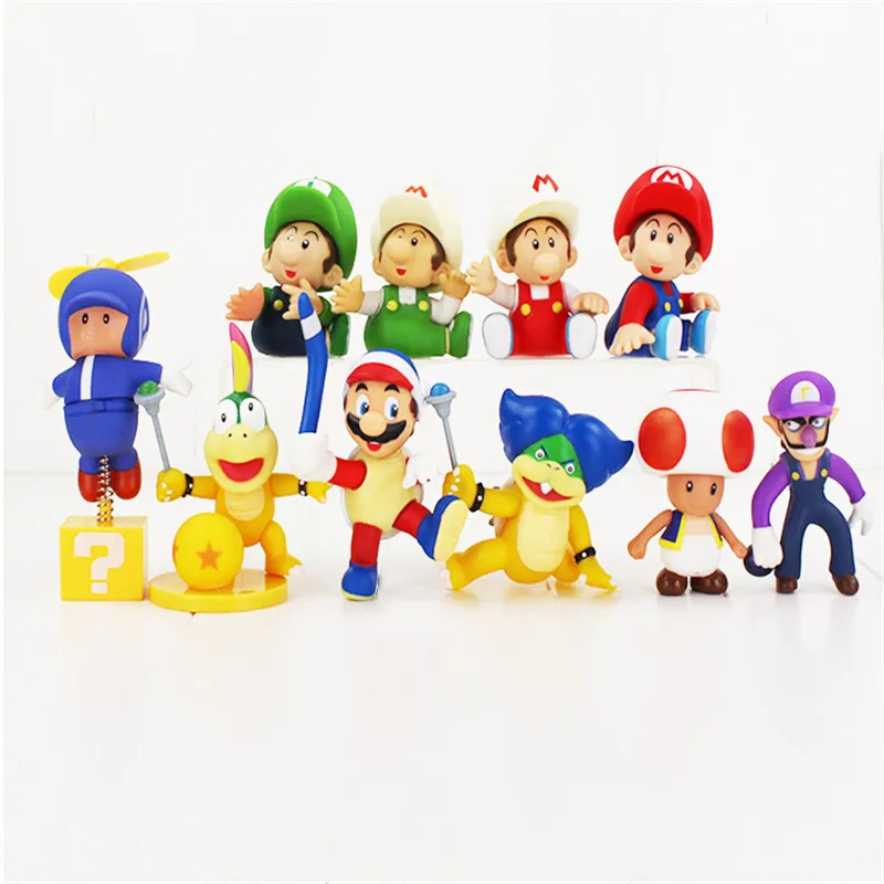 AOSST 13cm Super Mario Toys Anime Mario Bros Bowser Luigi Koopa Mushroom Peach Odyssey PVC Action Figure Model Dolls Toy