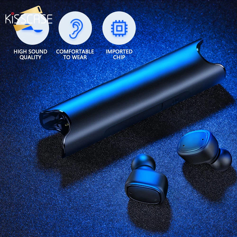 

KISSCASE TWS Dual Wireless Bluetooth Earphone Headset With Magnetic Charging Box Waterproof 3D Stereo Sound Earbuds Headphone