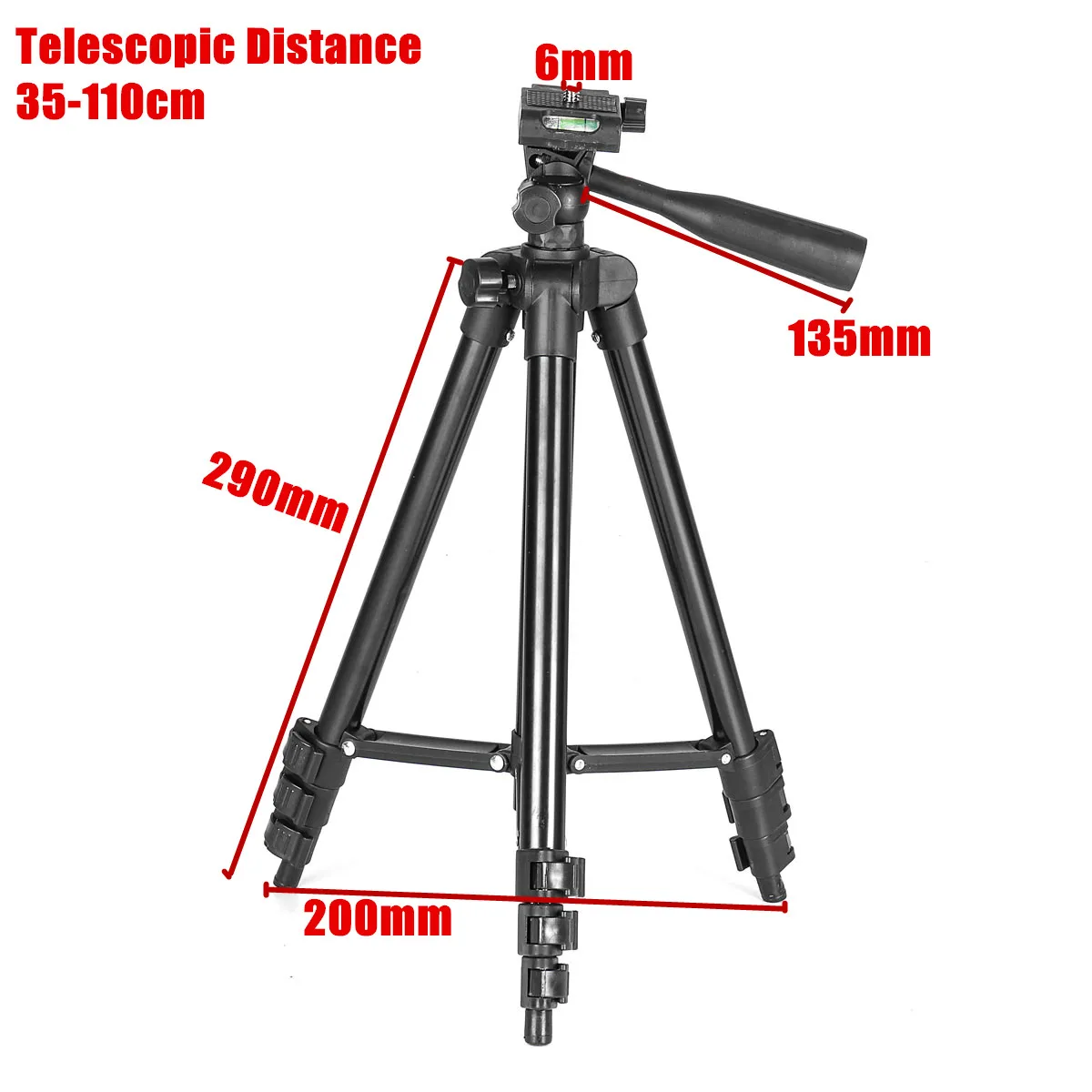  Portable 35-110 cm Tripod Stand With Rocker Arm Adjustable For Camera Phone Mount Holder Clip Brack