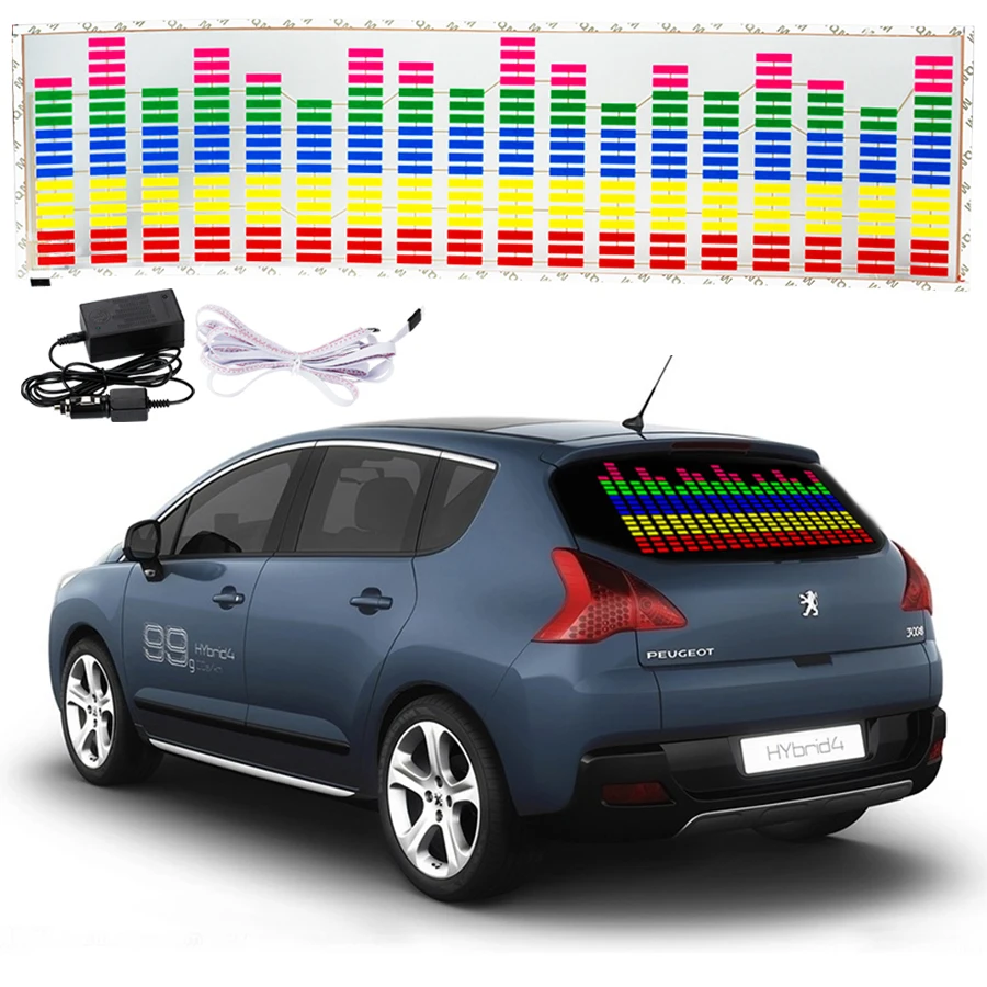 114*30 см 5 цветов Музыка Ритм эквалайзер автомобиля стикер Музыка Эквалайзер на лобовое стекло автомобиля светодиодный Звук музыка Активированный EL лист клей стикер s