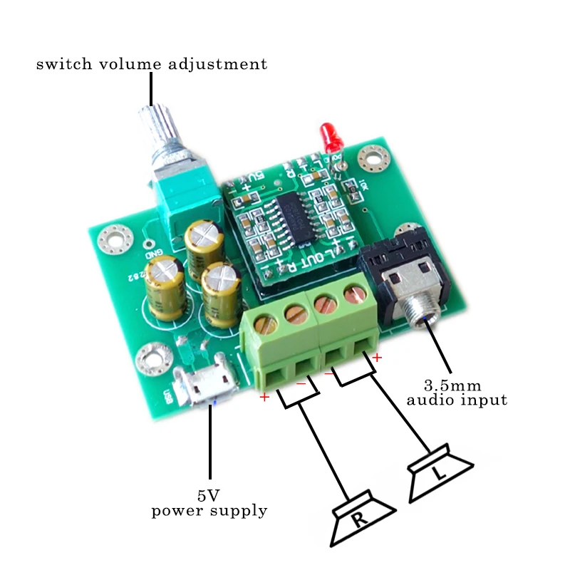 Горячая Распродажа, HiFi PAM8403 цифровой усилитель мощности, плата DIY 2.0CH 3 Вт DC5V вход, обновленная версия