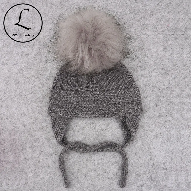 

GZhilovingL Newborn Baby Boys Girls Ear Warmer Beanies Hats Cute Soft Wool Faux Fur pompom Hats Caps For childs Kids Toddlers