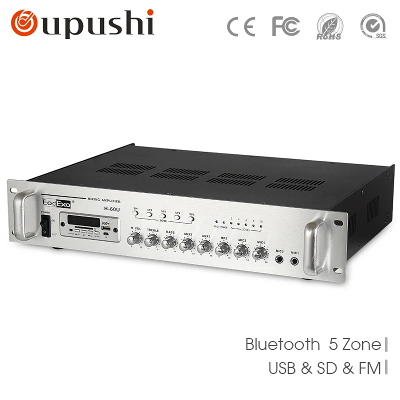 5 Zone pa amplifier oupushi usb fm radio 240 watt