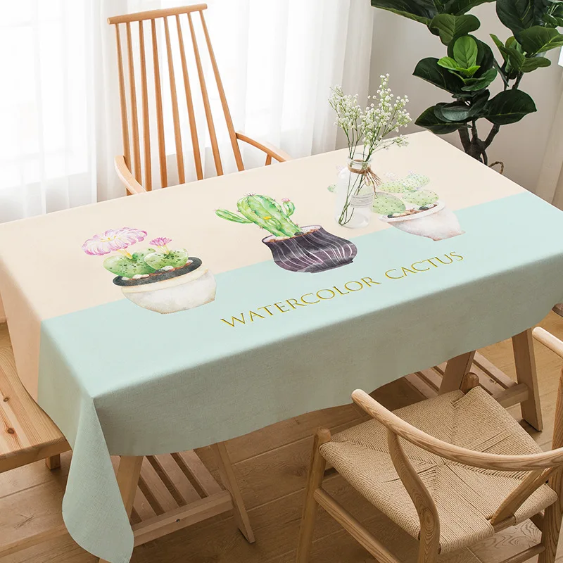 

ROMANZO 2019 Ins Linen Natural Vintage Coffee Tablecloth Square Fabric Dining Table Bar Table Cover