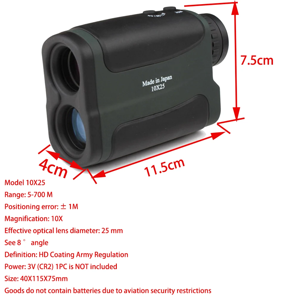 

Optics 700m Laser Rangefinder Scope 10X25 Binoculars Hunting Golf Laser Range Finder Outdoor Distance Meter Measure Telescop