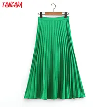 Tangada женская летняя шифоновая юбка с боковой молнией и высокой талией, женские модные элегантные плиссированные юбки, faldas mujer SL371