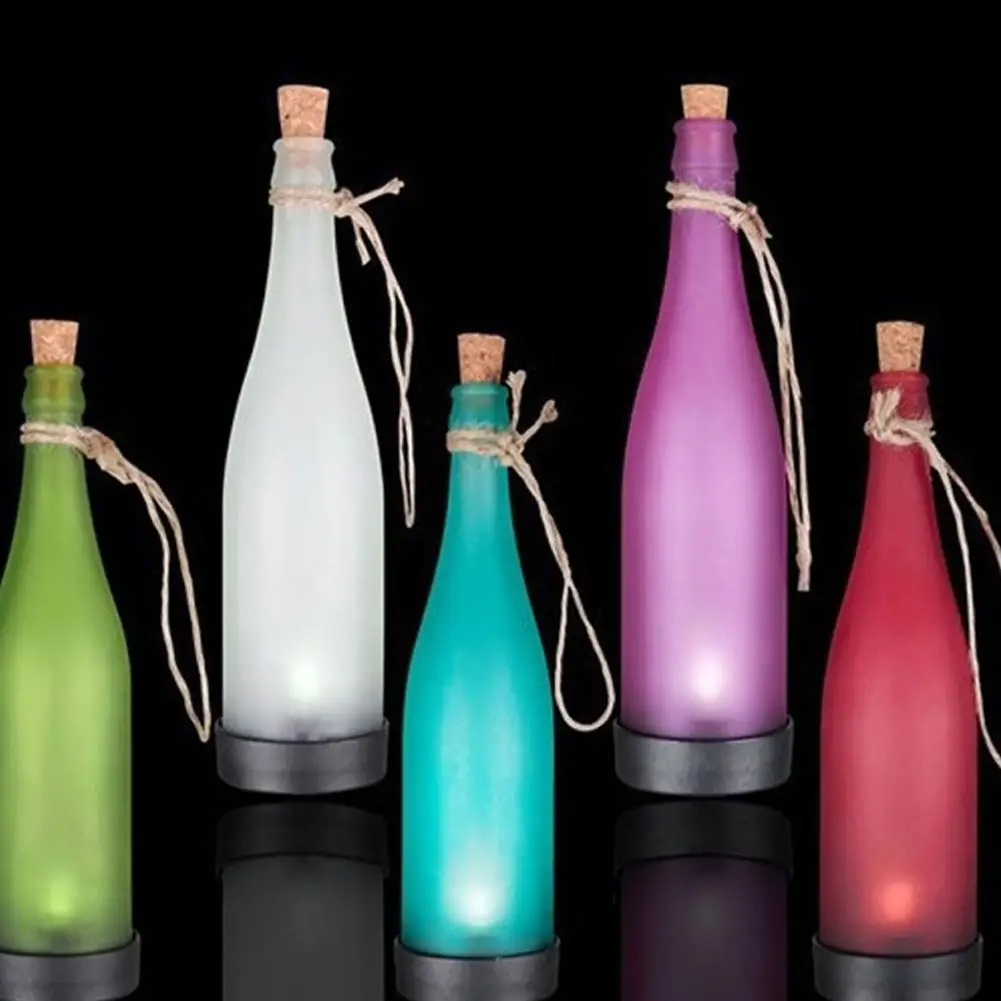 

AKDSteel 5PCS Solar-powered Wine Bottle Lamp Outdoor Night Light Hanging Pendant Decoration (Random Colour)