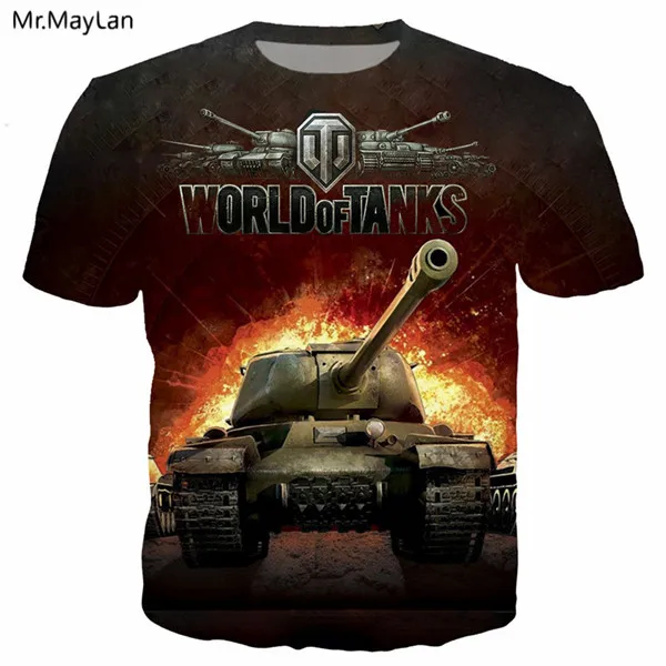 Игра World of Tanks крутая 3D Футболка с принтом Мужская/wo Мужская Военная уличная Футболка Мужская Панк футболка с круглым вырезом одежда больших размеров 5XL - Цвет: World of Tanks Tee 1