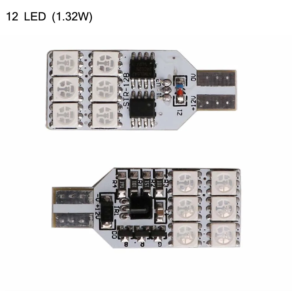 2 шт./1 комплект 12 В 6 светодиодный автомобильный светильник с пультом дистанционного управления T10 5050 SMD RGB Авто интерьерный купол Клин стробоскоп лампы - Цвет: 12 led