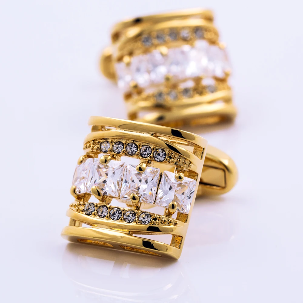 

KFLK brand men's shirt cuff links button high quality Gold-color cufflinks wedding gift 2017 free shipping