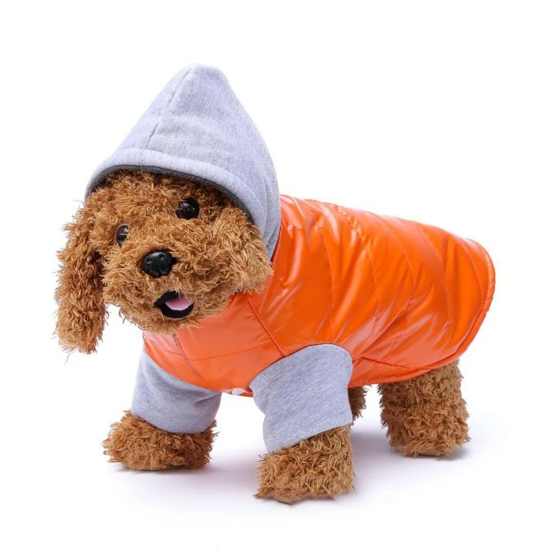 

New Autumn Winter Pet Dog Clothes Warm Cotton Dog Coat Jackets Sport Style Puppy Hooded Clothing For Small Medium Dogs -4 Colors