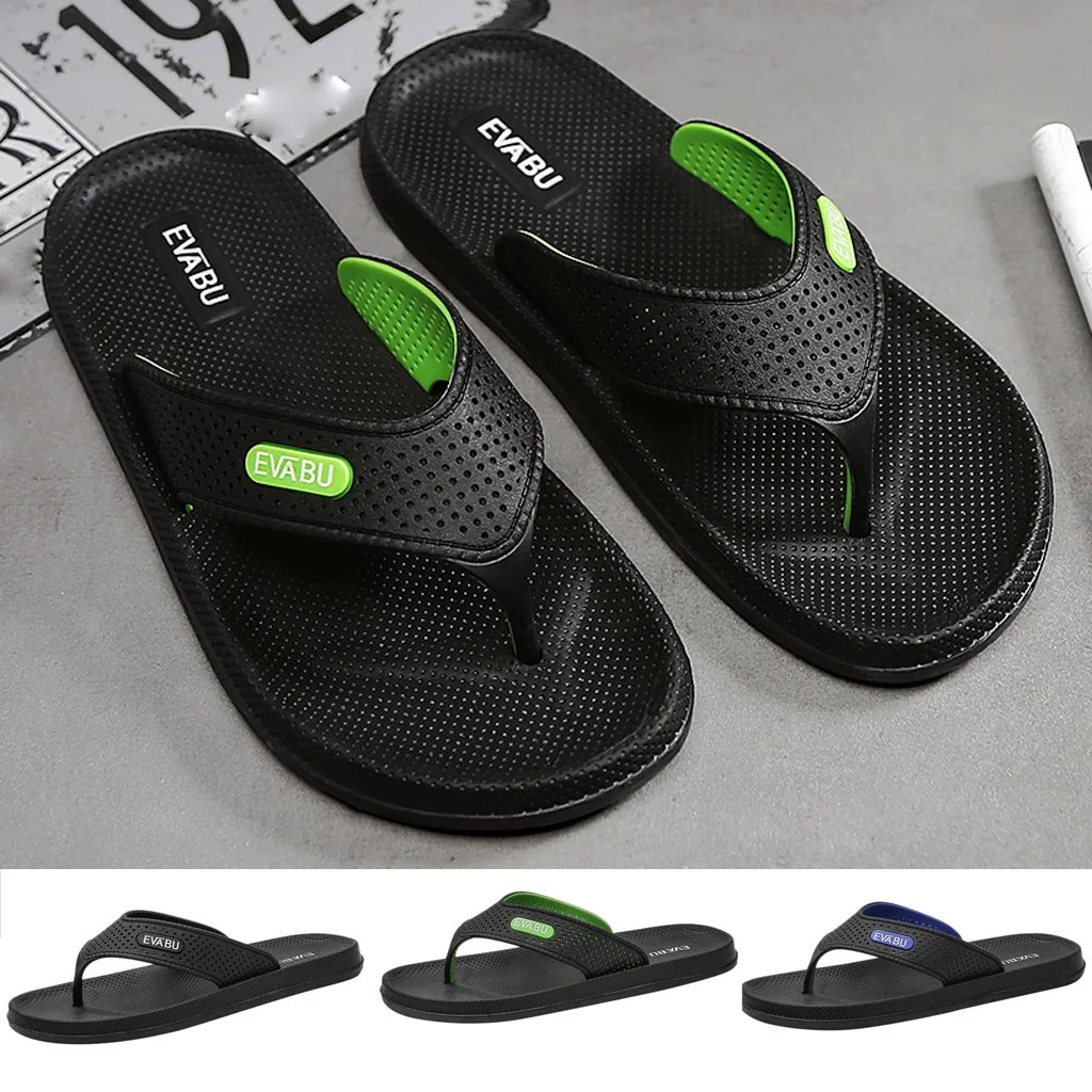 

2019 Men's Leather Slippers Summer Beach Casual Shoes Big Size Flip Flops Shoes Male Slipper Flat Slipper Outdoor Shoes Hot Sale