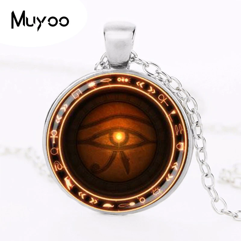 

Silver The Eye of Horus necklace Runes of magic necklace evil eye jewelry HZ1
