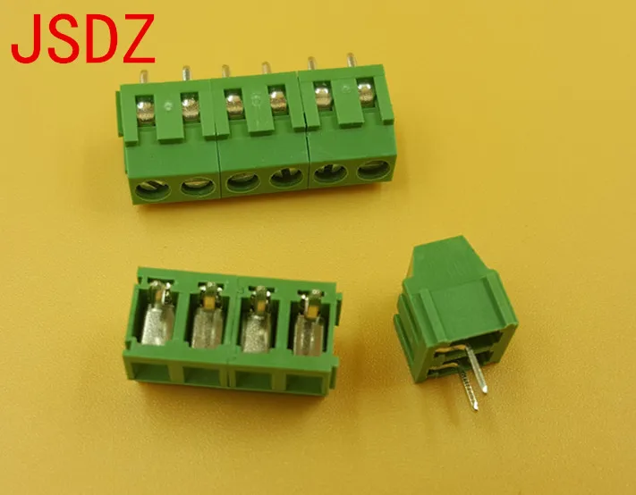 50 шт./лот Сращивание винт типа PCB 3P/4P/5P/6P расстояние 3 81 клеммы зеленая медная ножка