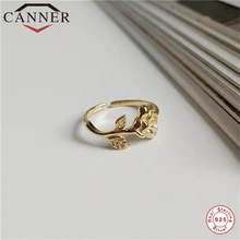 CANNER Регулируемый изысканный Золотая Роза кольцо 925 пробы серебро Изменение размера кольца для женщин Свадебные обручение ЮВЕ