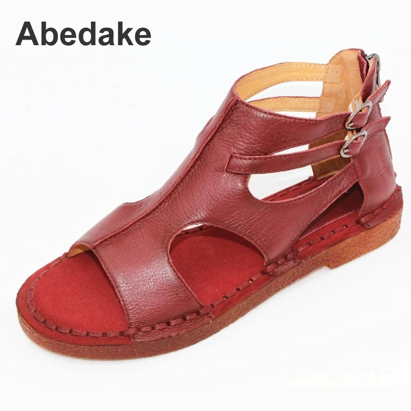 Abedake Brand women sandals female handmade genuine leather women comfortable flat shoes sandals gladiator women summer shoes Abedake Brand women sandals female handmade genuine leather women comfortable flat shoes sandals gladiator women summer shoes