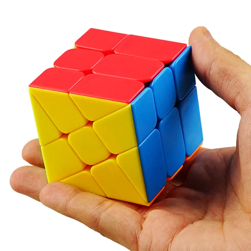 Mofang Jiaoshi Windmill Cube 3x3x3 Ultra-smooth Magic Cube Brain Teaser Puzzle Colorful New Year Bricks Block Safe ABS