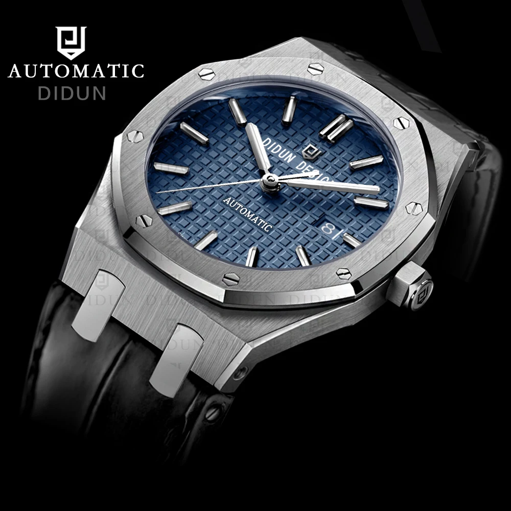 DIDUN Men Watches Top Brand Luxury Mechanical Automatic Watch Rosegold Male Fashion Business Watch  Leather Strap Wristwatch