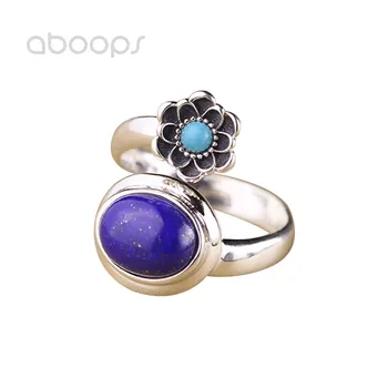 

Vintage 925 Sterling Silver Lotus Flower Open Ring for Women Girls Adjustable Free Shipping