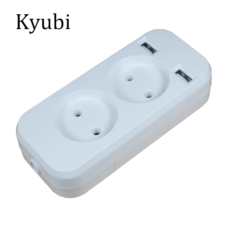 

New USB extension Socket for phone charge Free shipping Double USB Port 5V 2A Usb electrique prise usb murale steckdose KF-01