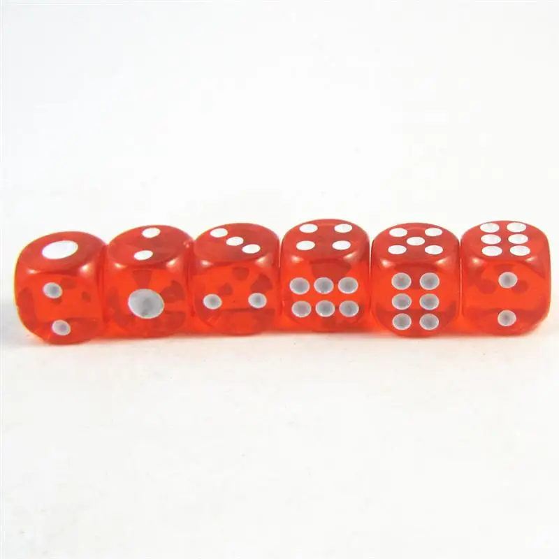 4Pcs Dices 18mm Translucent Red 6-Sided Solid Rounded Corner Dice for Games Teaching