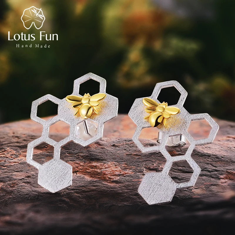 Lotus Fun реальные 925 стерлингового серебра серьги с природным хорошее ювелирное