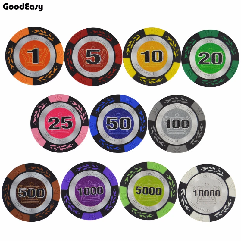 Clay Texas Poker Chips Set Casino Coins Texas Hold'em Clay Poker Chips