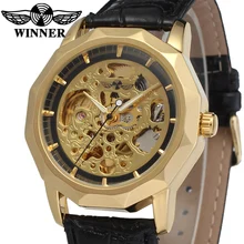 

WRG8033M3G1 Automatic wristwatch latest winner brand dress skeleton with black leather band men best price free shipping