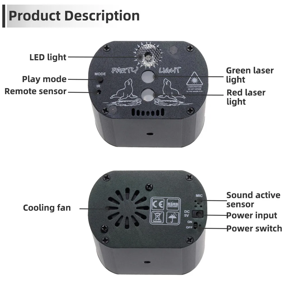 60 моделей RGB светодиодный диско-свет 5 в USB зарядка RGB лазерная проекционная лампа сценическое освещение шоу для дома вечерние KTV диджей