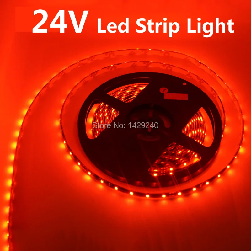 1 шт. 24В 500 см 5 м 3528/1210SMD 300leds Водонепроницаемая Автомобильная декоративная