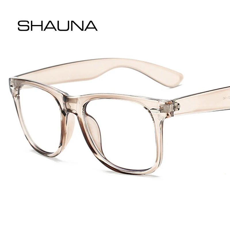 SHAUNA, анти-синий светильник, оправа для очков, женские классические очки для ногтей, компьютерная оптическая оправа для мужчин, металлическая петля, прозрачное шампанское, цвет