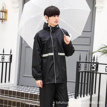 

Reflective Raincoat - Sanitation Worker Clothes Thickening Adult Split reflective bicycle electric motorcycle riding waterproof