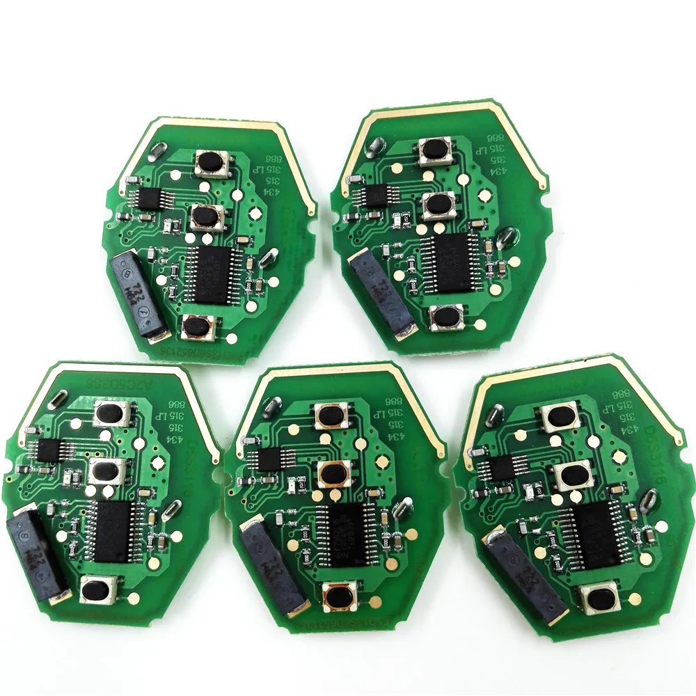 5pcs,Good Quality 3 button Straight Remote Car Key Board For BMW CAS2 315/433MHZ With 46 Electronic Chip