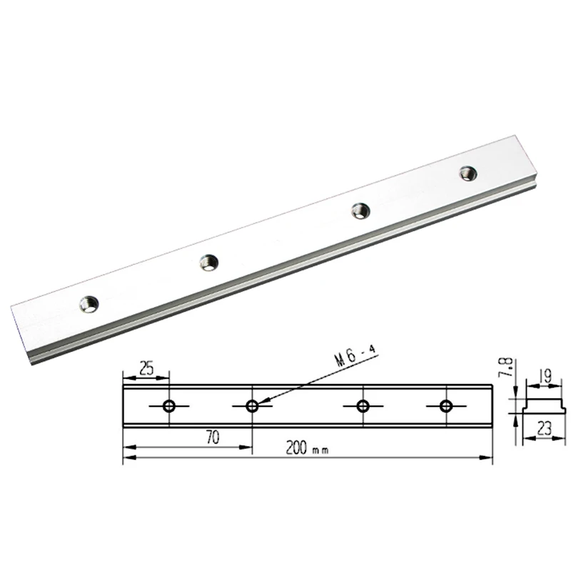 

1pcs T-track Slot 200mm Aluminum Alloy Slide Slab T-Slot Miter Track Slider Sale