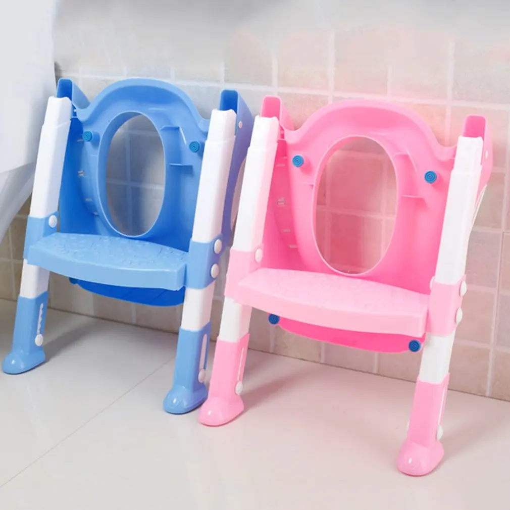 Foldable Children Potty Seat With Ladder Cover PP Toilet Adjustable