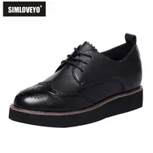 SIMLOVEYO/классическая женская обувь с перфорацией типа «броги»; женская обувь из натуральной кожи на плоской подошве со шнуровкой; Новинка; сезон весна; модная женская обувь на плоской подошве; Sapatilhas Zapato; B290