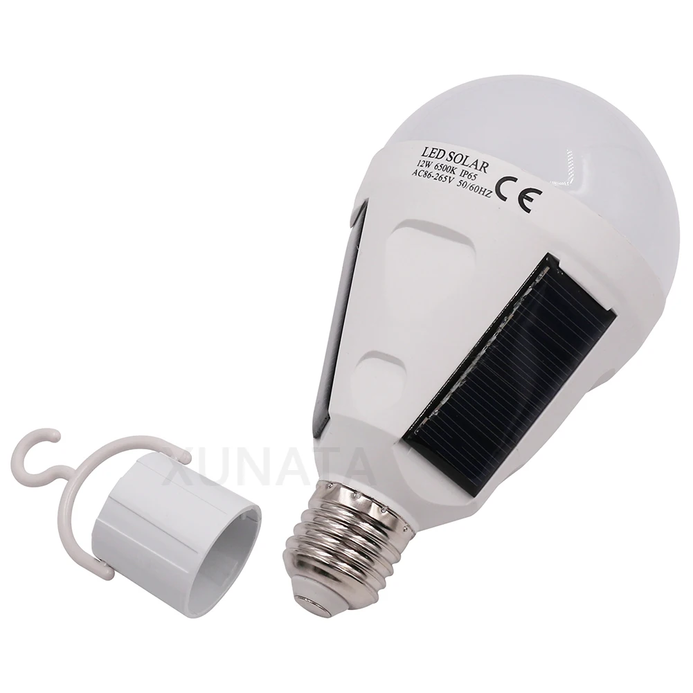 Goedkoop E27 Oplaadbare Led Solar Lamp 7 W 12 W Waterdichte Outdoor Camping Wandelen Vissen Tent Bulb Draagbare Emergency Led Licht 85 265 V