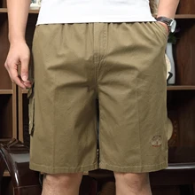 Novedad de verano Pantalones cortos casuales de los hombres ajuste clásico de corto de 100% algodón plana estándar-frontal elástico Chino playa